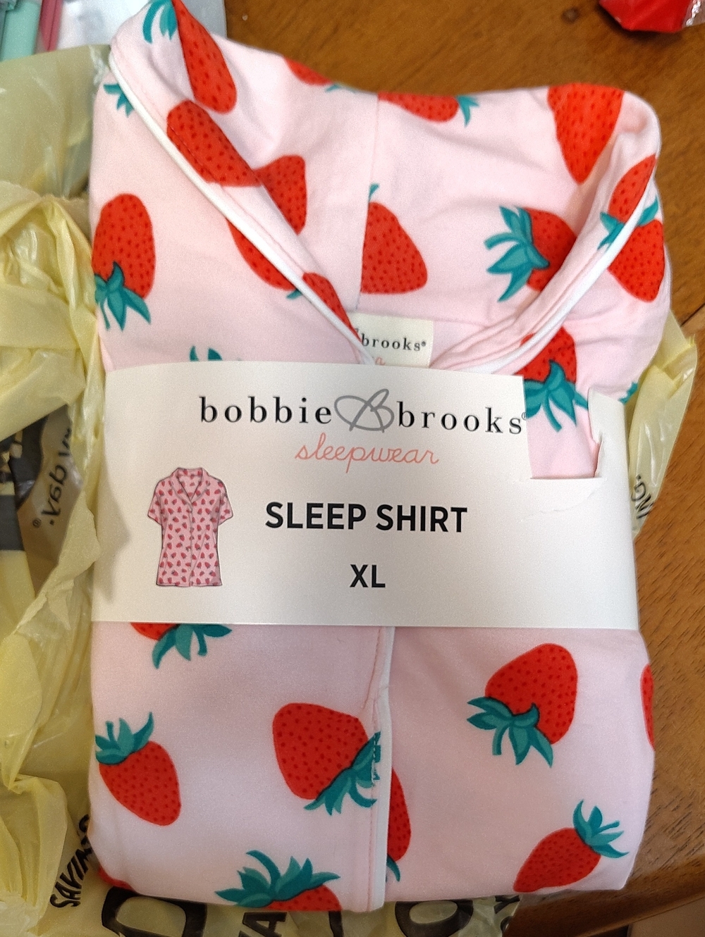 Bobbie Brooks Pink Strawberry Print Pajama Top